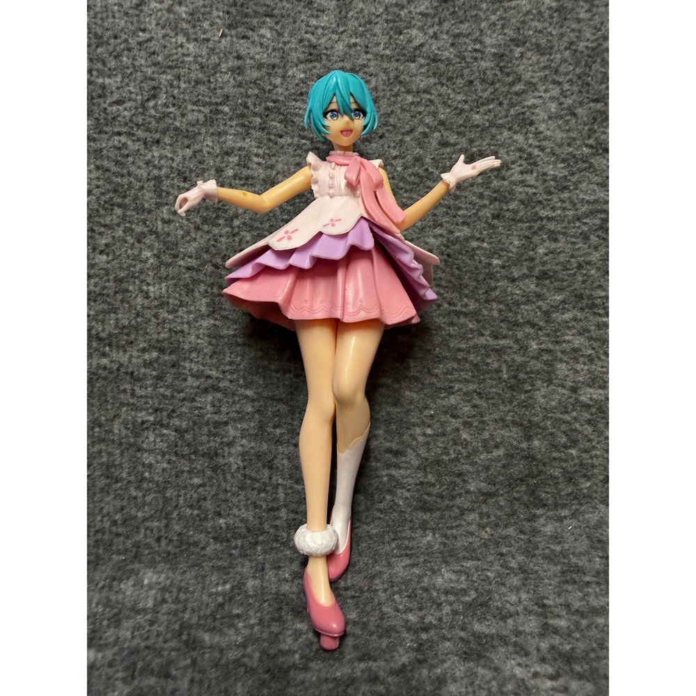 Hatsune Miku Sakura Miku Taito Prize Figure Pink Dress Teal Hair Anime No Base